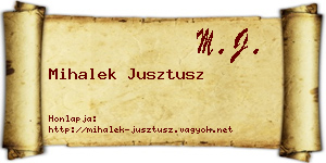 Mihalek Jusztusz névjegykártya